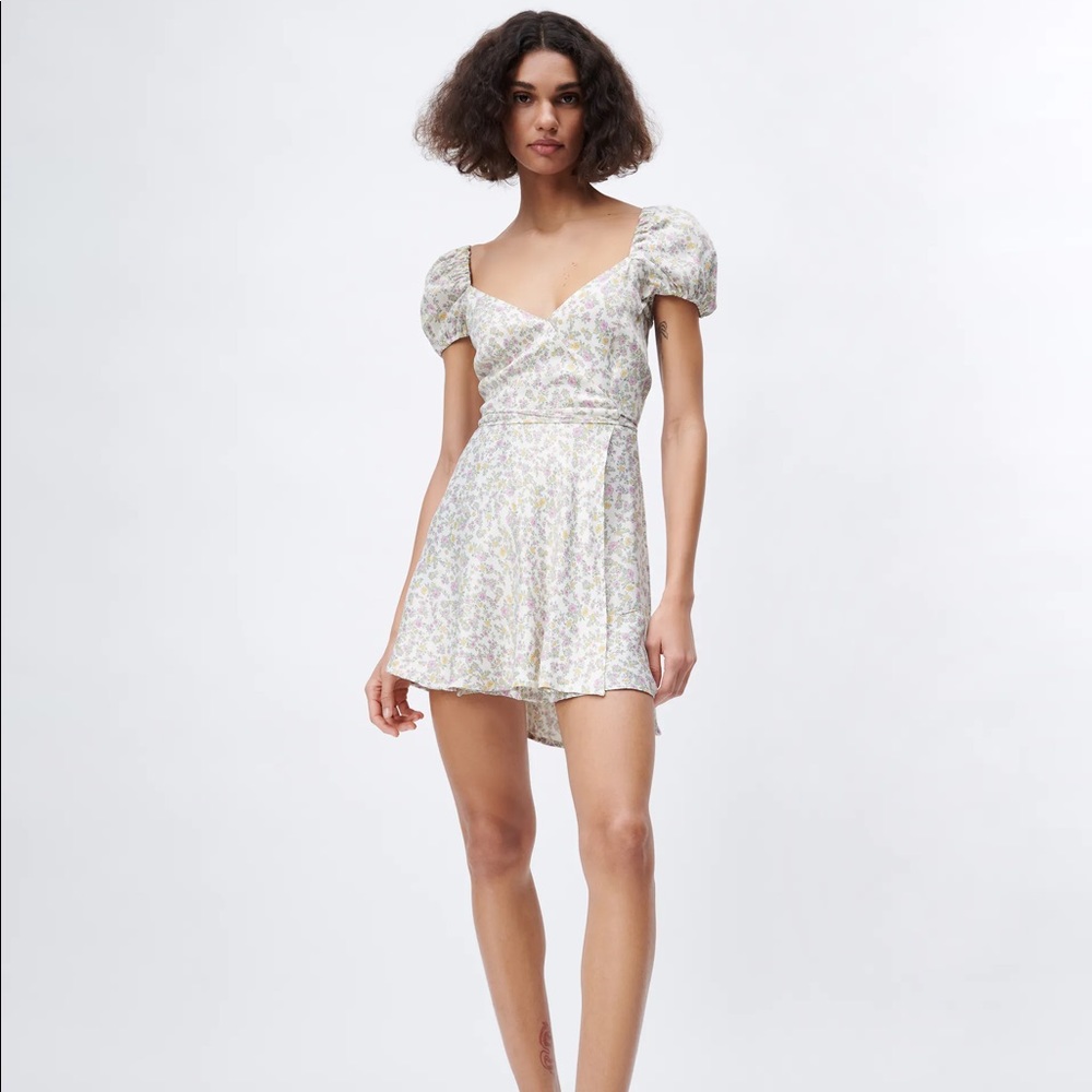 Zara Satin Effect Print Dress
